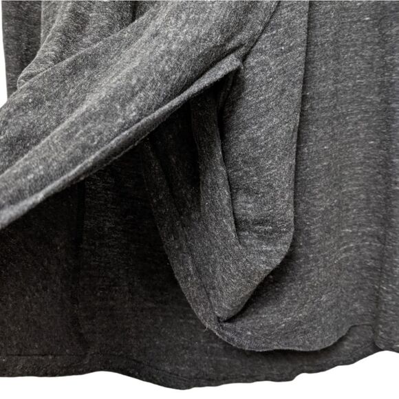 Anthropologie AMADI Gray Speckled Crossover Drape Front Top S - Picture 4 of 8